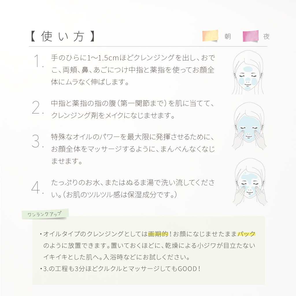 クレンジングの使い方説明